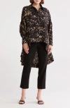 Patrizia Luca Oversize Print Shirt In Black