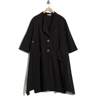 Patrizia Luca Oversized Cotton Jacket In Black