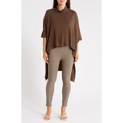 Patrizia Luca Oversized Cowl Neck Top In Brown