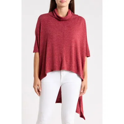 Patrizia Luca Oversized Cowl Neck Top In Burgundy