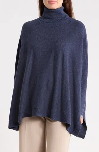 Patrizia Luca Oversized Turtleneck Sweater In Blue