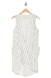 Patrizia Luca Pin Stripe Longline Vest In White