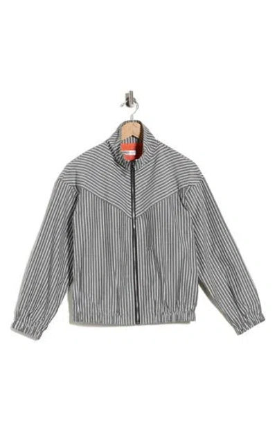 Patrizia Luca Pinstripe Bomber Jacket In Gray