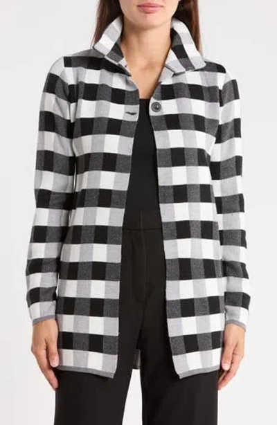 Patrizia Luca Plaid Cardigan In Black