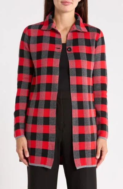 Patrizia Luca Plaid Cardigan In Multi