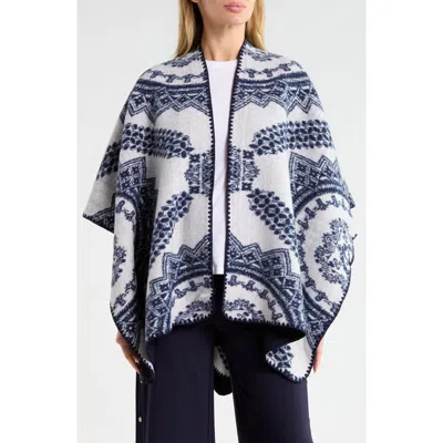 Patrizia Luca Print Cape In Blue