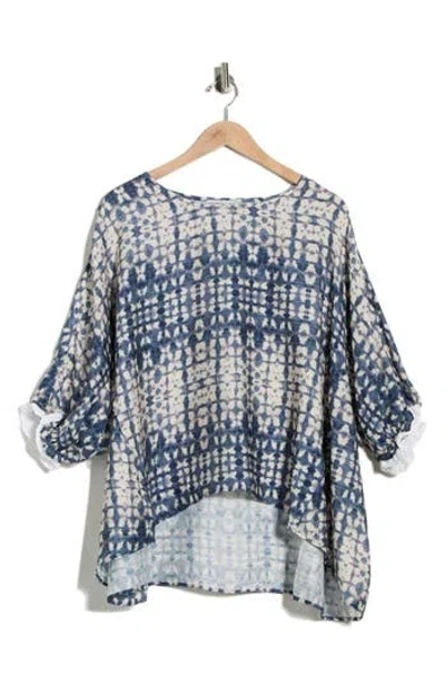 Patrizia Luca Printed Boxy Top In Multi