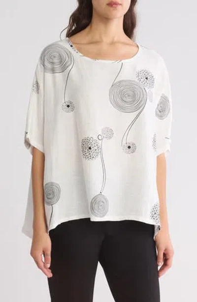 Patrizia Luca Printed Loose Top In White