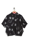 Patrizia Luca Printed Short Sleeve Boxy Button-up Shirt