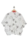 Patrizia Luca Printed Short Sleeve Boxy Button-up Shirt