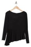 Patrizia Luca Ruched Asymmetric Top In Black