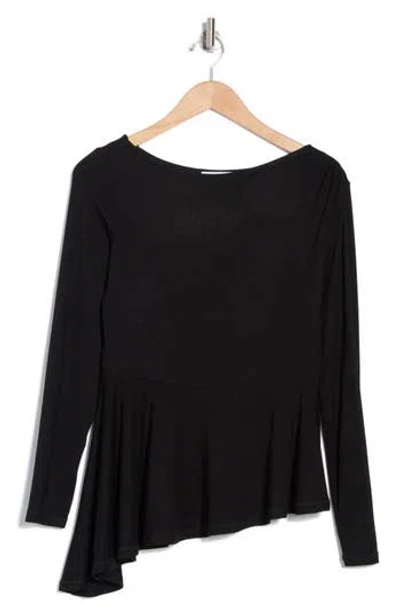 Patrizia Luca Ruched Asymmetric Top In Black