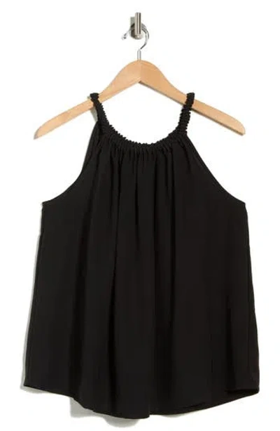 Patrizia Luca Ruched Neck Tank In Black