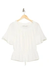 Patrizia Luca Ruffle Sleeve Peplum Top