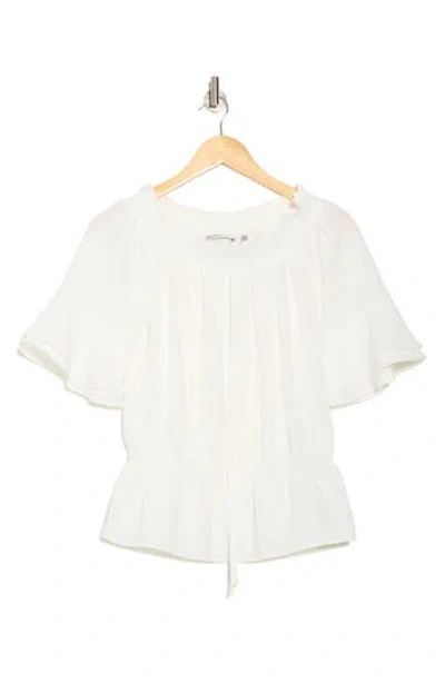 Patrizia Luca Ruffle Sleeve Peplum Top