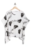 Patrizia Luca Scribble Print Caftan Top In White