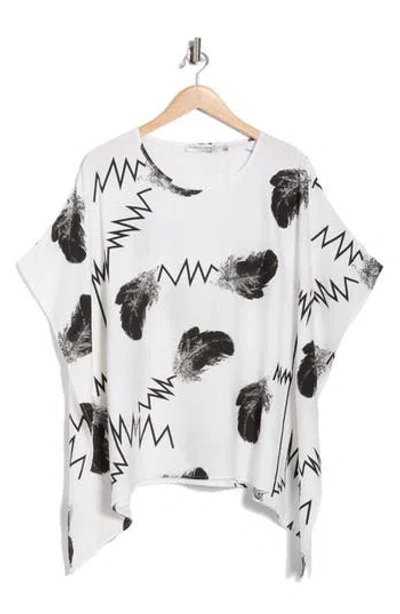 Patrizia Luca Scribble Print Caftan Top In White