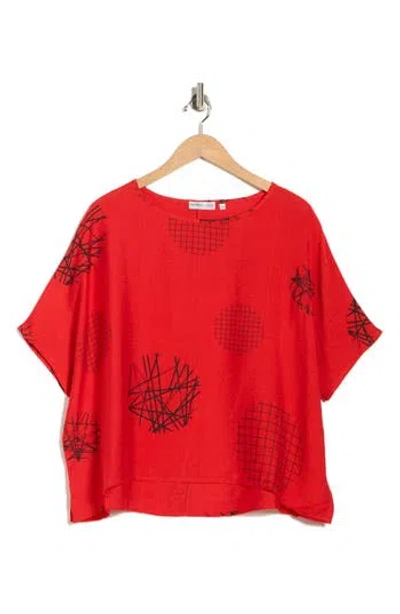 Patrizia Luca Scribble Print Top In Red