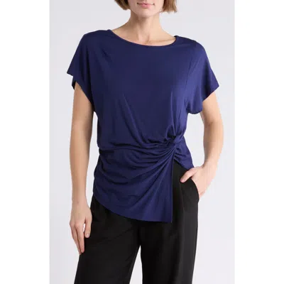 Patrizia Luca Side Knot Top In Blue