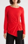 Patrizia Luca Side Knot Top In Red