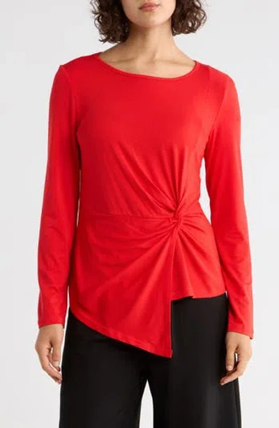 Patrizia Luca Side Knot Top In Red