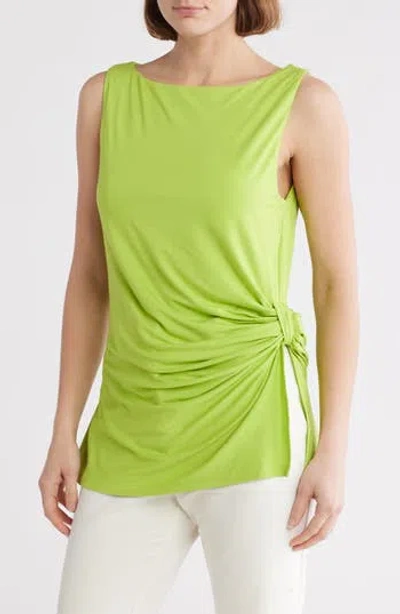 Patrizia Luca Side Ruched Sleeveless Top In Lime