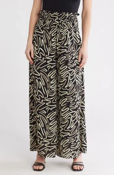 Patrizia Luca Smocked Waist Wide Leg Pants In Black