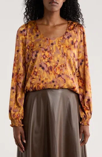 Patrizia Luca Smoke Long Sleeve Top In Brown