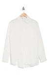 Patrizia Luca Split Long Sleeve Oversize Button-up Shirt In Off White