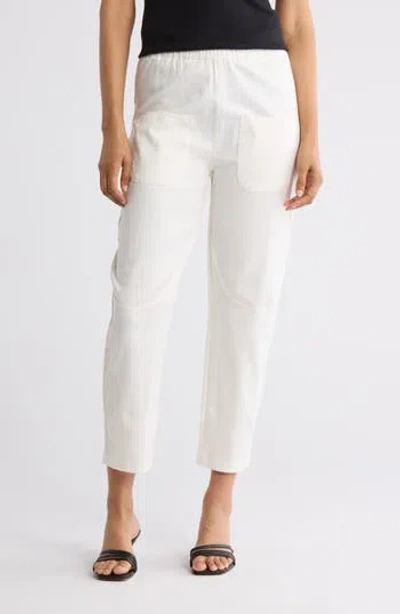 Patrizia Luca Stretch Cotton Pull-on Pants In White