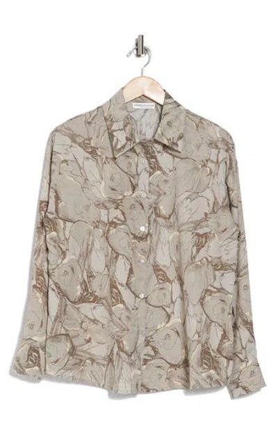 Patrizia Luca Swirl Print Button-down Shirt In Grey