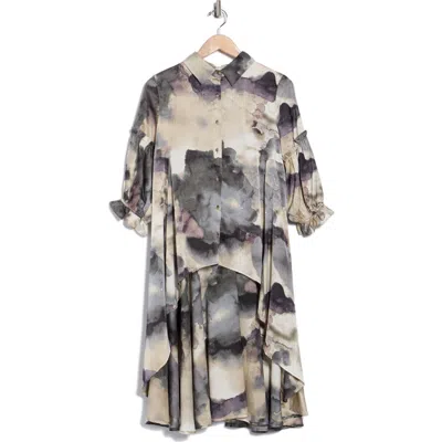 Patrizia Luca Three-quarter Sleeve High-low Top In Gray