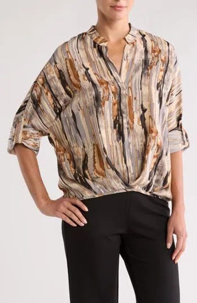 Patrizia Luca Twist Hem Top In Grey