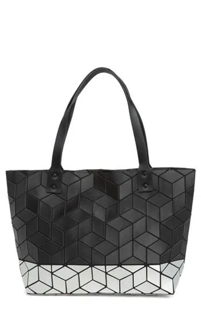 Patrizia Luca Two Tone Geo Tote Bag In M.black/silver