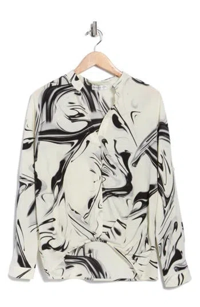 Patrizia Luca Untuck Woven Top In Neutral