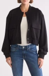 Patrizia Luca Utility Pocket Crop Bomber Jacket In Black