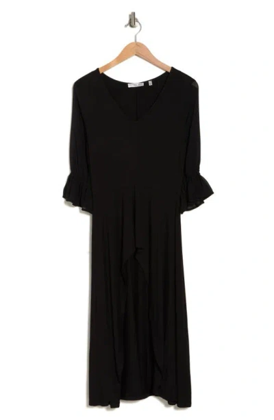 Patrizia Luca V-neck High-low Tunic Top In Black