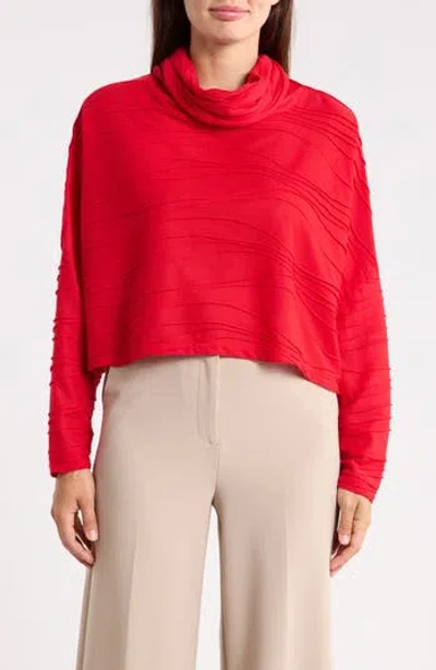 Patrizia Luca Wavy Cowl Neck Top In Animal Print