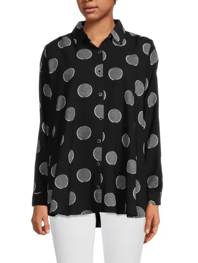 Patrizia Luca Women's Dot Print Shirt In Black