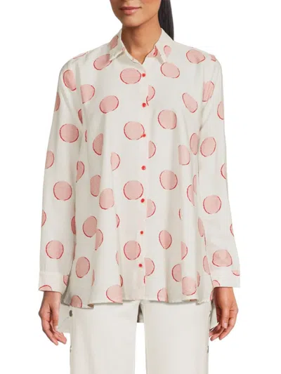 Patrizia Luca Women's Dot Print Shirt In Red