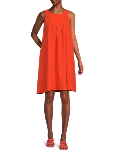 Patrizia Luca Women's Pleated Mini A Line Dress In Orange