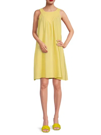 Patrizia Luca Women's Pleated Mini A Line Dress In Yellow