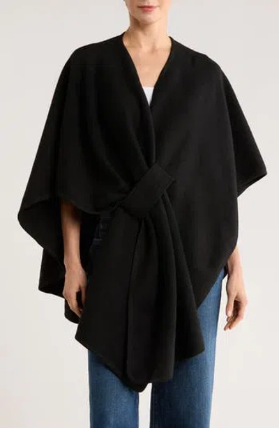 Patrizia Luca Wrap Cardigan Poncho In Black