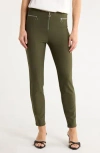 Patrizia Luca Zip Front Skinny Pants In Gray