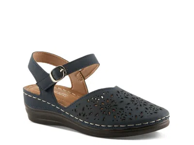 Patrizia Nougatish Wedge Sandal In Blue