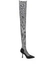 Patrizia Pepe 100mm Above-knee Tulle Boots In 黑色