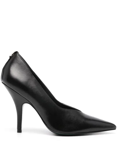 Patrizia Pepe 100mm Fly-rivet Leather Pumps In Black