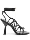 Patrizia Pepe 100mm Lace-up Sandals In Black