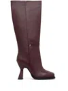 Patrizia Pepe 100mm Leather Boots In Red