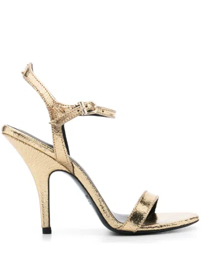 Patrizia Pepe 100mm Leather Sandals In Gold